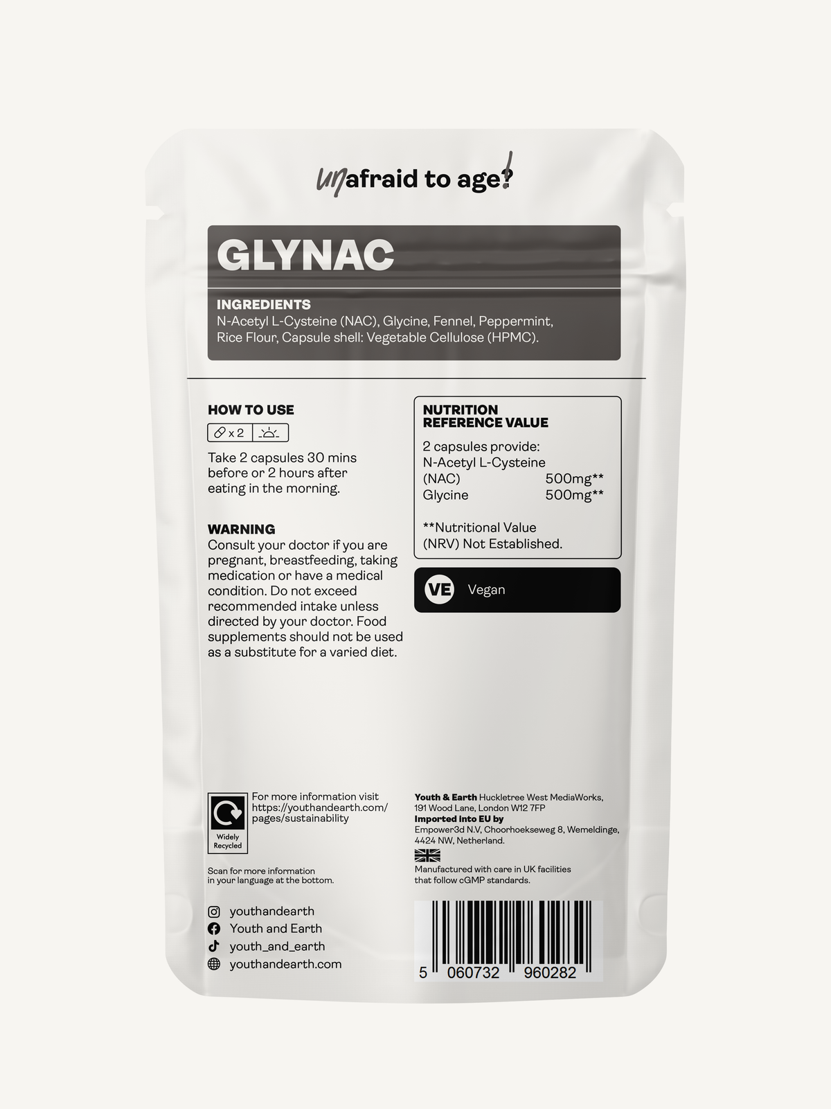 GLYNAC (NAC & GLYCINE) 60 x 500mg capsules