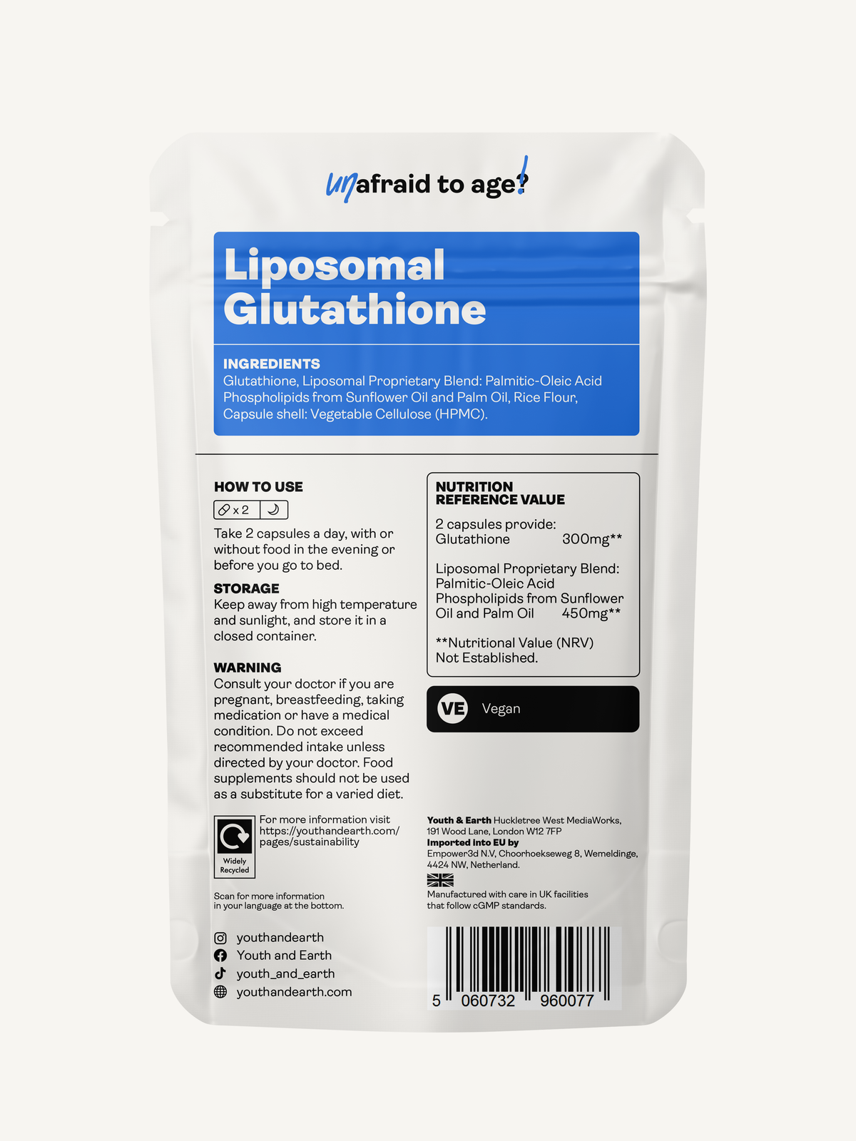 Liposomal Glutathione Capsules 300mg serving - 60 capsules