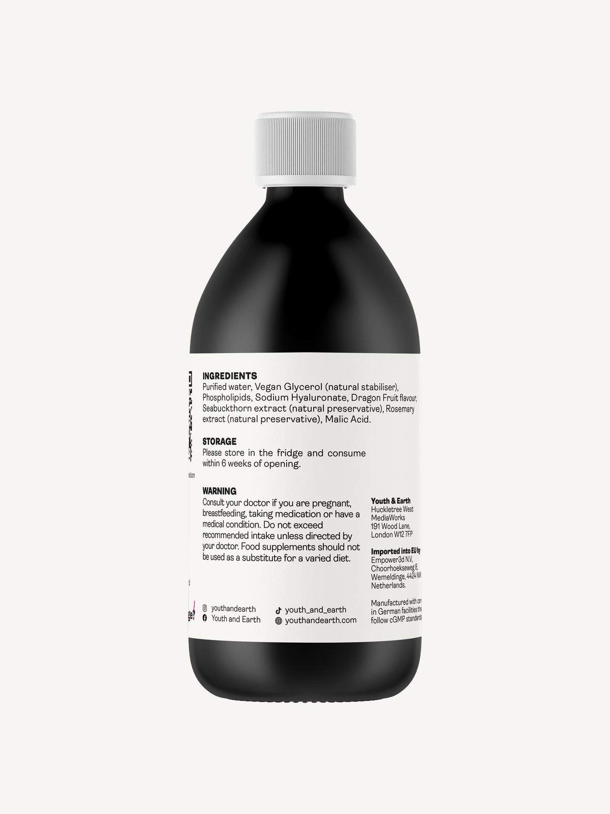 Liposomal Hyaluronic Acid 100mg  - Dragon Fruit Flavour 250ml