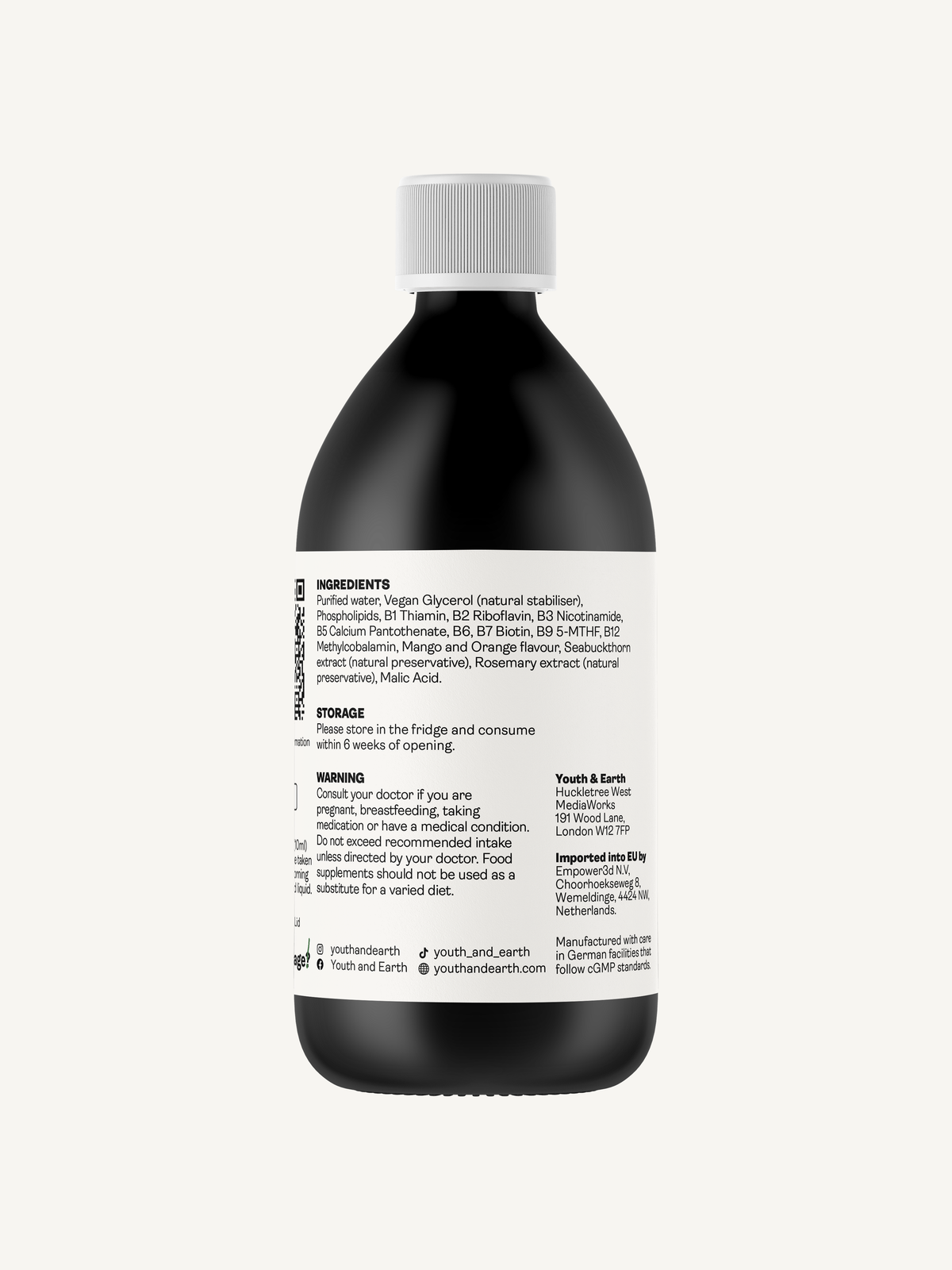 Liposomal Vitamin B Complex with 5-MTHF Folate - Mango & Orange Flavour 250ml