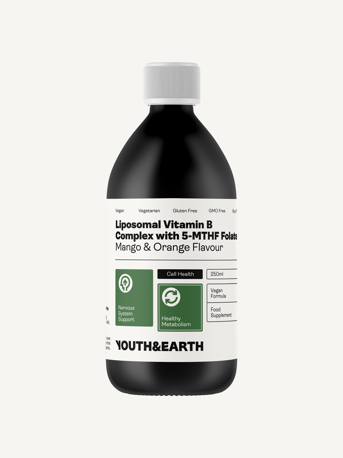 Liposomal Vitamin B Complex with 5-MTHF Folate - Mango & Orange Flavour 250ml