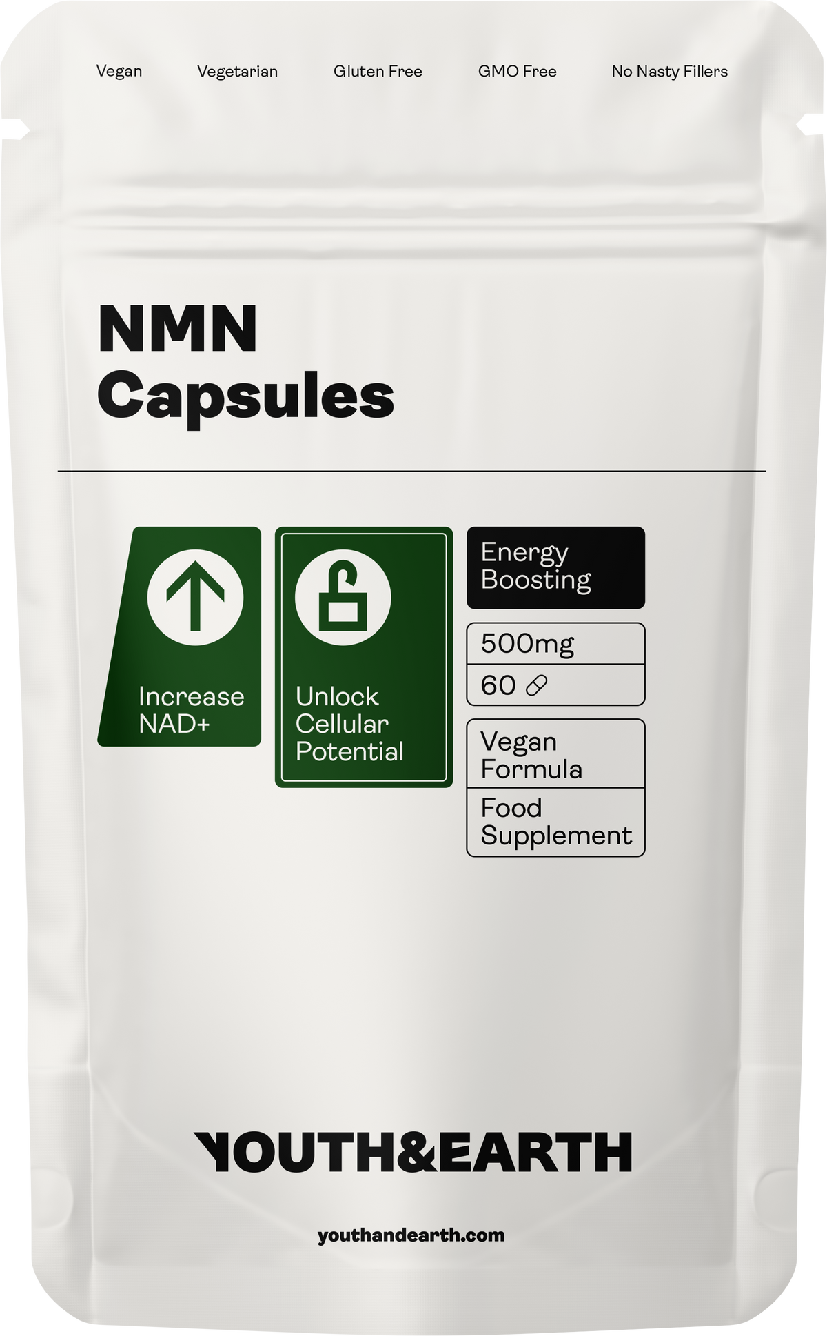 NMN (β-Nicotinamide Mononucleotide) 500mg - 60 Capsules