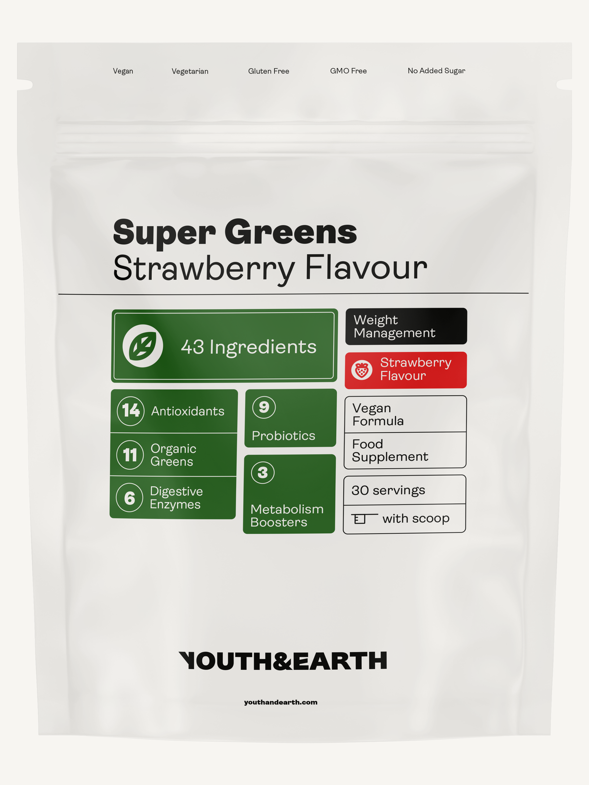 Super Greens Weight Management Formula Strawberry Flavour 267g x 30 servings