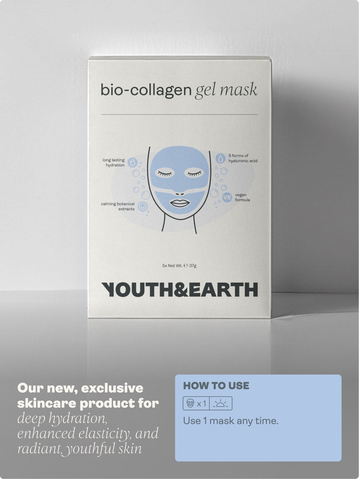 Hyaluronic Acid - Gel Face Mask - 5 Pack
